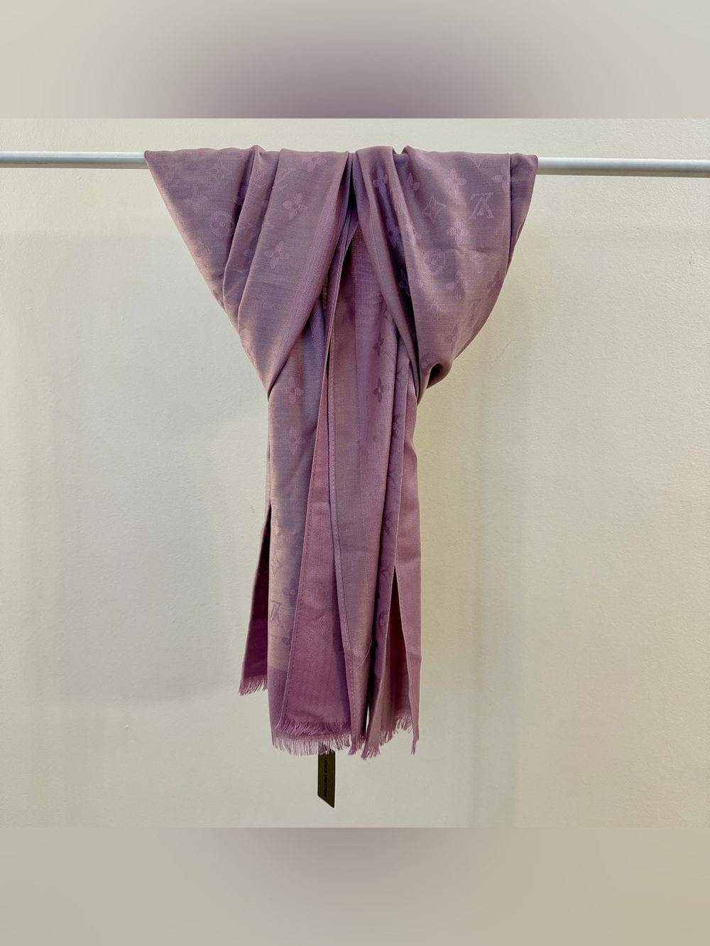 Luxury Cashmere & Silk Blend Monogram Scarf - Picture 8 of 9